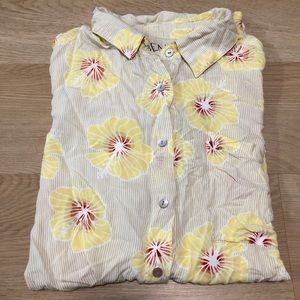 Benoa Yellow Hapa Shirt Dress